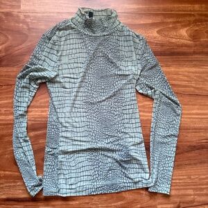 Guess crocodile print long sleeve sheer top